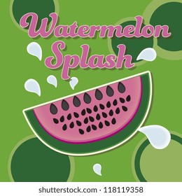 Watermelon on green background