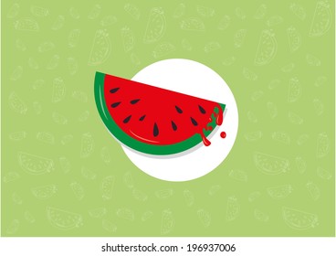 watermelon on green background