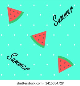 Watermelon on green background in summer theme. Fruit concept.