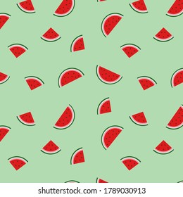 watermelon on a green background, texture