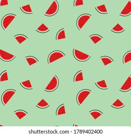 Wassermelone auf grünem Hintergrund, Textur