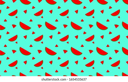 sandía sobre fondo verde.
fondo de patrón sin fisuras vectoriales. 