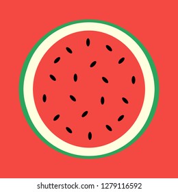 Watermelon on a red background vector