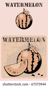 watermelon on a wattled background