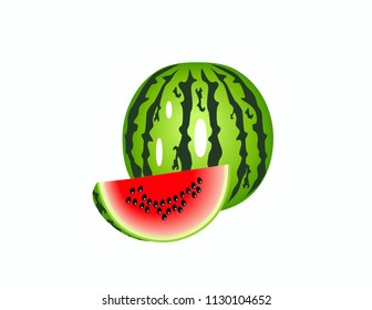 Watermelon on white background