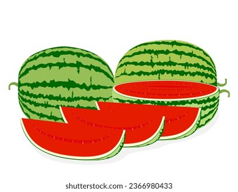 Watermelon on a white background.