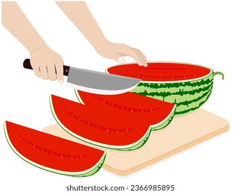 Wassermelone auf weißem Hintergrund.