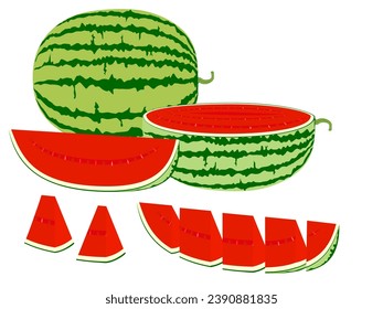 Watermelon on a white background.