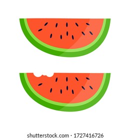 Watermelon on white background. Funny water melon illustration. Stock Vector illustration.