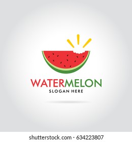 Watermelon on white background. Modern logo template illustration