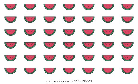Watermelon on white background seamless pattern