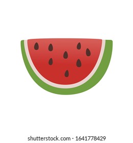 Watermelon on white background. Vector illustration in trendy flat style. EPS 10.