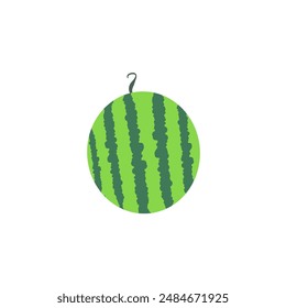 Watermelon on white background, vector illustration. Triangle-shaped watermelon slice isolated on a transparent background. Watermelon icon. Vector illustration