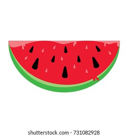 Watermelon on white background vector illustration. Doodle style. Design icon, print, logo, symbol, decor, textile, paper.