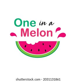 sandía uno en un cartel de papel tapón melón vectorial