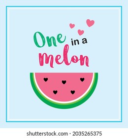 sandía uno en un cartel de papel tapón melón vectorial