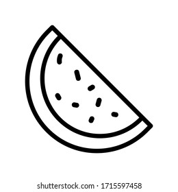 Watermelon outline and thin line icon isolated on white background EPS Vector