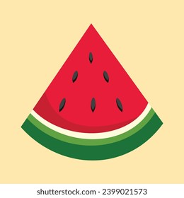 Watermelon Palestine Symbol for Peaceful Country . Green, White, Red, Black. Fresh Watermelon