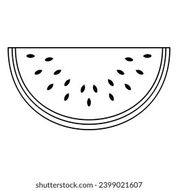 Watermelon Palestine Symbol for Peaceful Country . Green, White, Red, Black. Fresh Watermelon