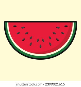 Watermelon Palestine Symbol for Peaceful Country . Green, White, Red, Black. Fresh Watermelon