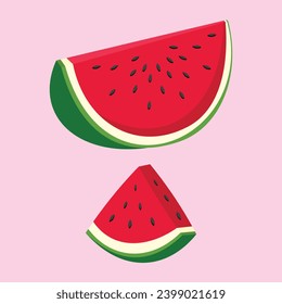 Watermelon Palestine Symbol for Peaceful Country . Green, White, Red, Black. Fresh Watermelon