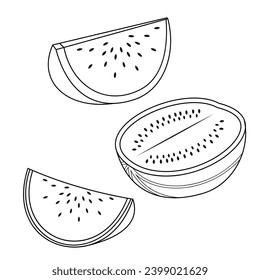 Watermelon Palestine Symbol for Peaceful Country . Green, White, Red, Black. Fresh Watermelon