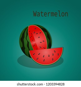 Watermelon and the part watermelon put the front. Use to a background backdrop and illustrated.