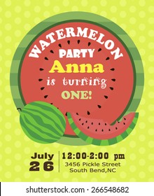 Watermelon party card