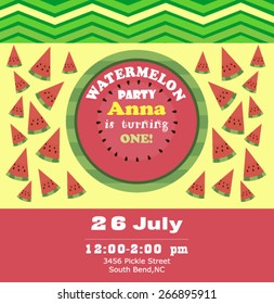 Watermelon party invitation