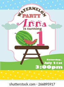 Watermelon party invitation