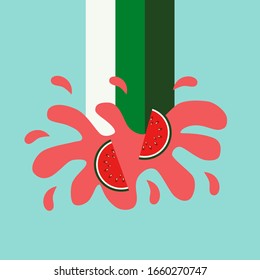 Watermelon party summer banner background. Vector watermelon background. Juicy and fresh fruit.