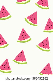 Watermelon Pattern Art Stock Vector (Royalty Free) 598452182