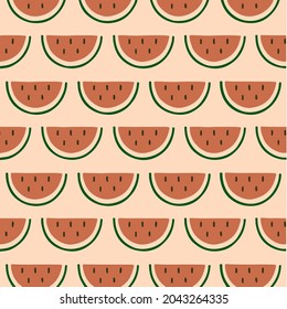 Watermelon Pattern Background. Social Media Post. Fruits Vector Illustration.
