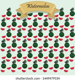 Watermelon Pattern Background Vector Design