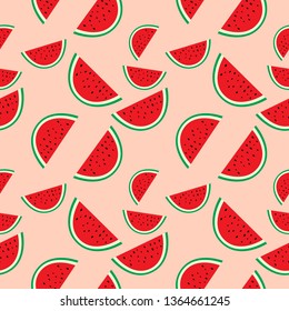 Watermelon Pattern Background. Vector Illustration