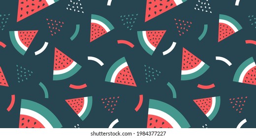 Watermelon pattern and banner background