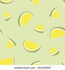Watermelon pattern charcoal style doodle vector seamless background.