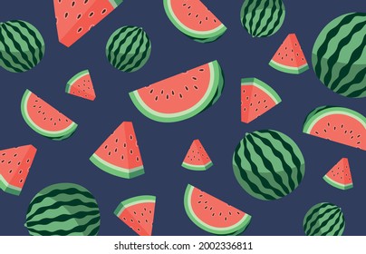
Material de ilustración del diseño de la sandía y la sandía