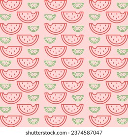 Watermelon pattern design seamless wallpaper vector illustration background