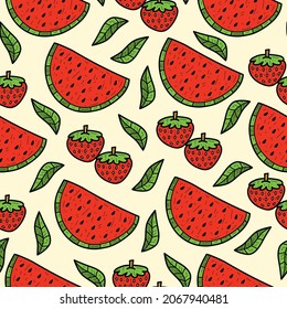 watermelon pattern designs illustration for clothing, wallpapers, backgrounds, posters, books, banners and more