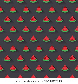Watermelon pattern. Fresh summer image. Editable vector.
