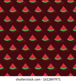 Watermelon pattern. Fresh summer image. Editable vector.