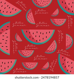 Watermelon pattern and hallo summer background 