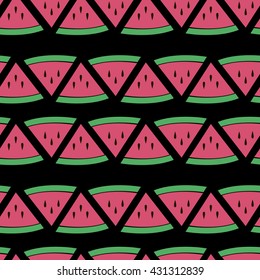 watermelon pattern on black background