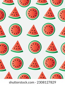 Watermelon pattern on a light gray background.