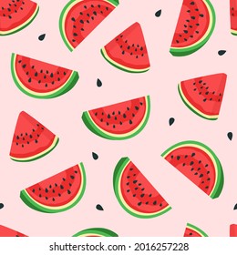 Watermelon  pattern on white background. Vector Illustration