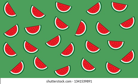 Watermelon pattern outline wallpaper for background vector illustration