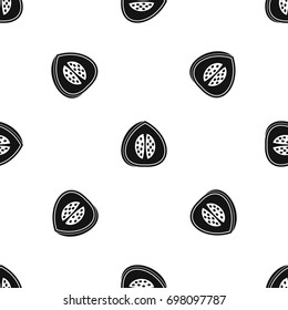 Watermelon pattern repeat seamless in black color for any design. Vector geometric illustration