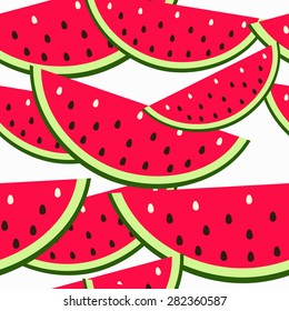 Watermelon pattern.  Seamless fruit background.