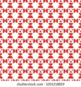 Watermelon pattern seamless isolated on white background. Pattern design for summer background image or fashion minimalist design, fabric, wallpaper, gift wrapping paper etc. Vector illustration.
